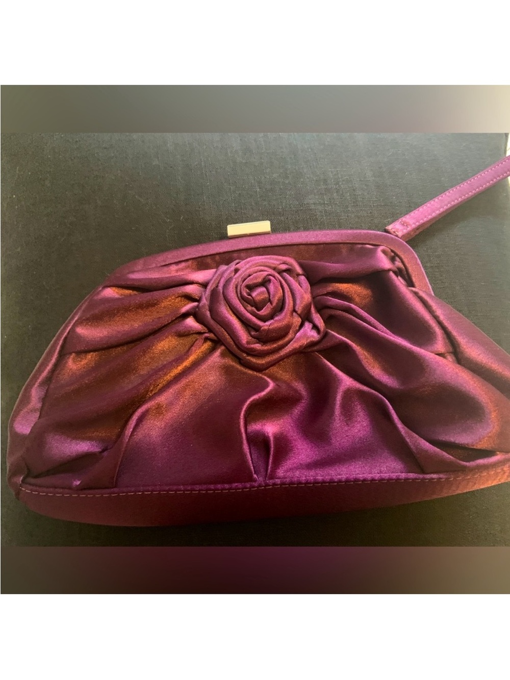 Vintage vibe satin clutch with wristlet